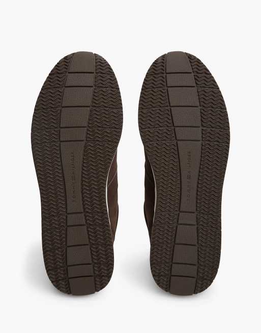 Tommy Hilfiger baskets en cuir à logo métallisé couleur cacao, 5 de 7