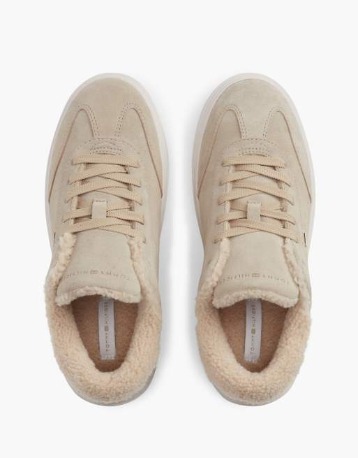 Tommy Hilfiger Baskets en cuir doublées chaudes à semelle cupsole, vert raifort, 3 de 7