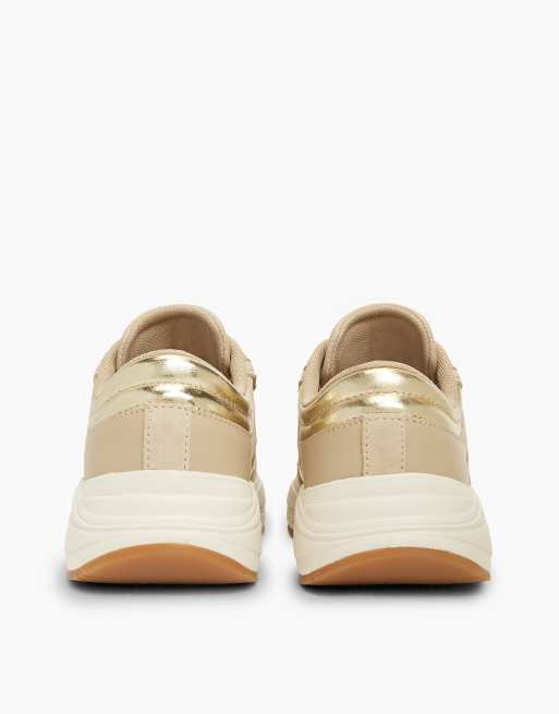 Tommy Hilfiger baskets en daim à monogramme métallique beige, 4 de 7