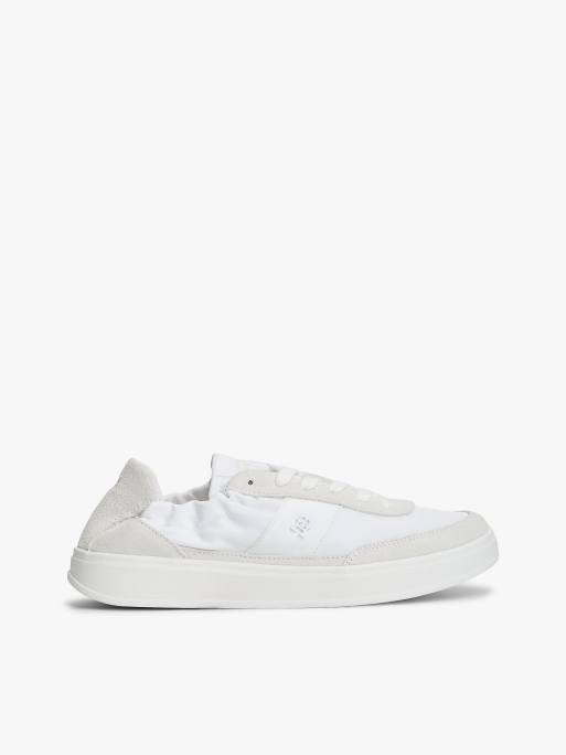 Tommy Hilfiger - Baskets en daim avec détail froncé à l'arrière - Gris multicolore