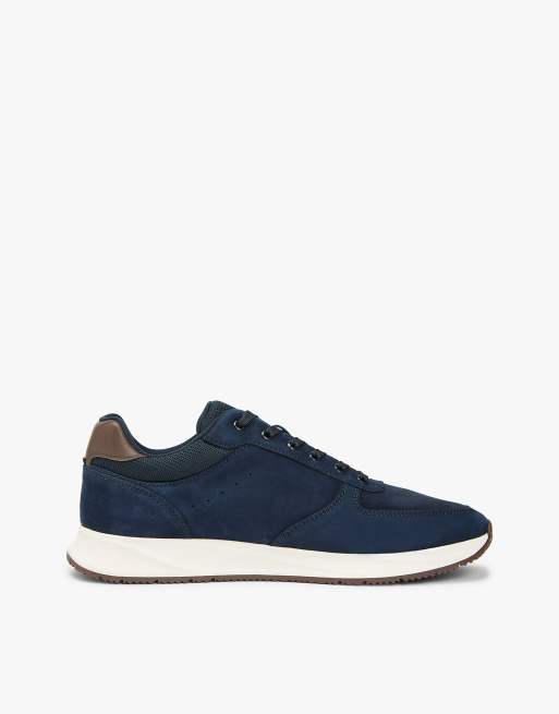 Tommy Hilfiger - Baskets en daim avec talon contrastant - Bleu marine