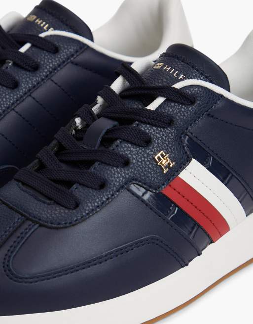 Tommy Hilfiger baskets rétro en cuir, bleu espace, 6 de 7
