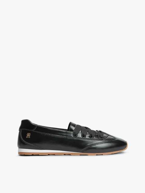 Tommy Hilfiger - Baskets style ballerines en cuir à monogramme TH - Noir - view 1