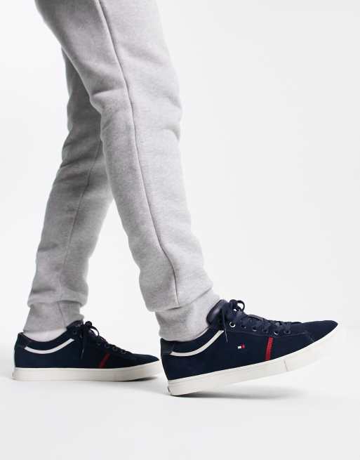 Tommy Hilfiger - Baskets style universitaire iconiques en daim - Bleu marine