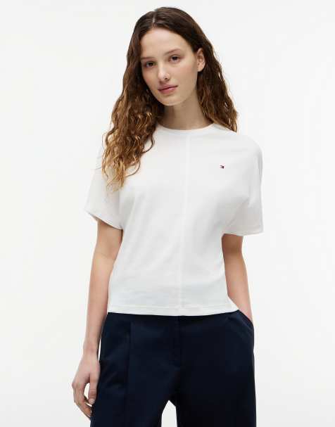 Tommy Hilfiger Batwing sleeve crew neck t-shirt in white