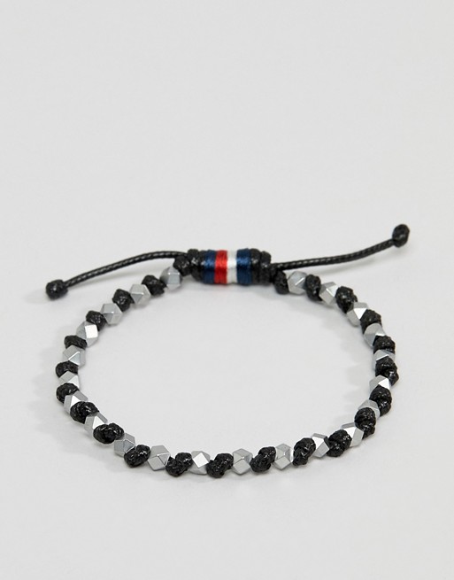 Tommy Hilfiger beaded bracelet in black
