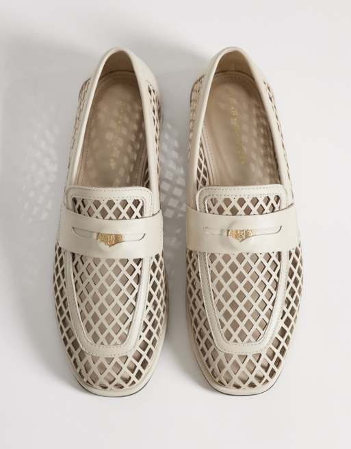 Tommy Hilfiger - Beige loafers med laserskåret møntdetalje, 3 af 4