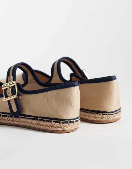Tommy Hilfiger - Beige Mary Jane-pumps i espadrille-stil , 4 af 4