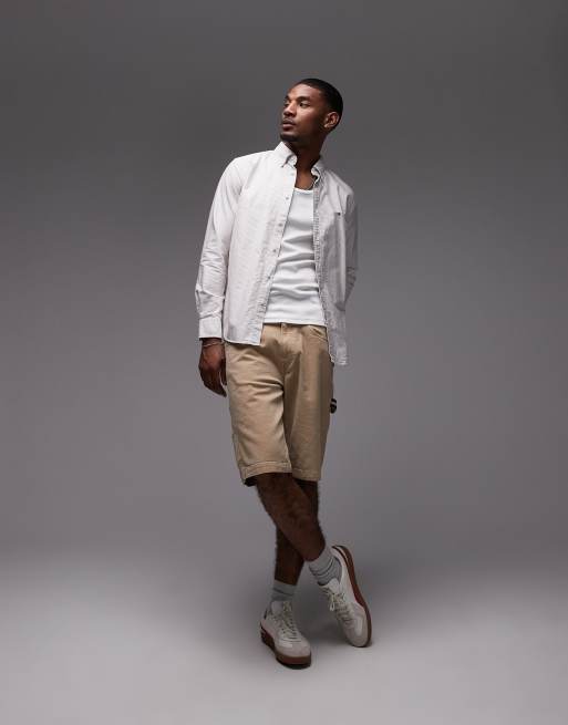 Tommy Hilfiger – Beige, randig oxfordskjorta med långa ärmar, 2 av 4