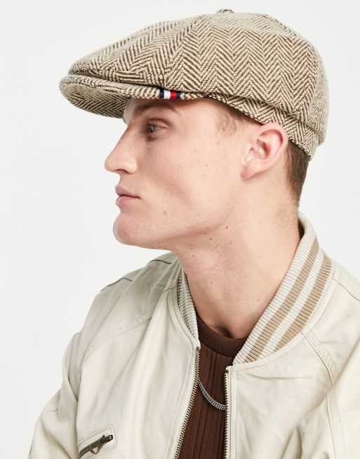 Tommy Hilfiger - Berretto beige con motivo a spina di pesce