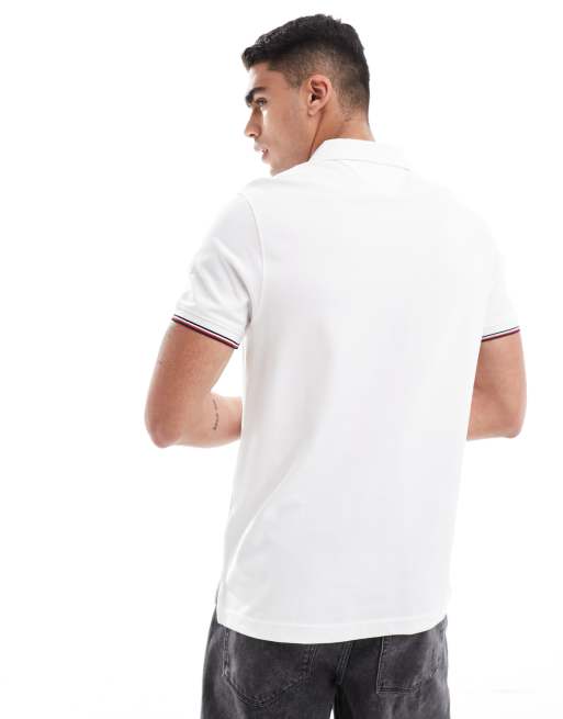 Tommy Hilfiger – Biała koszulka polo z lamówką, 4 z 4