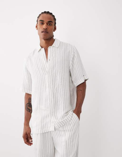 Tommy Hilfiger – Biały lniany zestaw w prążki, 2 z 2