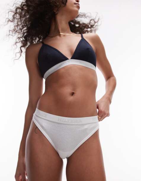 Tommy Hilfiger – Białe stringi z logo na taśmie - view 1