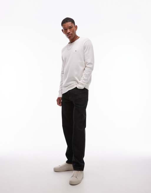 Tommy Hilfiger – Biały sweter z logo, 3 z 4