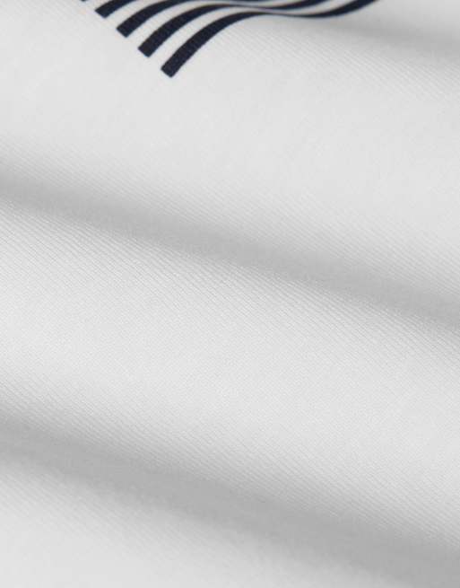 Tommy Hilfiger – Biały T-shirt z logo z flagą w paski, 4 z 4