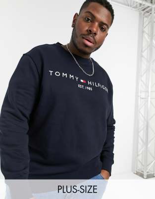 Tommy Hilfiger Big and Tall logo sweatshirt in navy