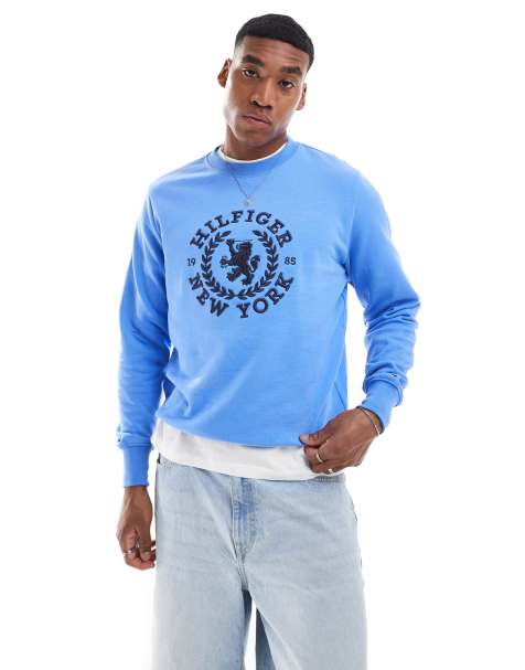 Tommy Hilfiger big icon crest sweatshirt in blue - view 1