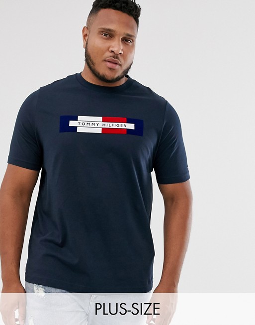 Tommy Hilfiger Big & Tall chest box logo t-shirt in navy