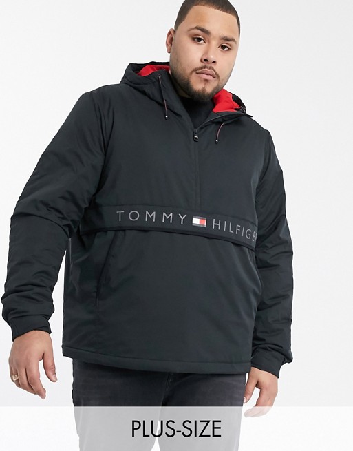 Tommy Hilfiger Big & Tall chest logo jacket in black