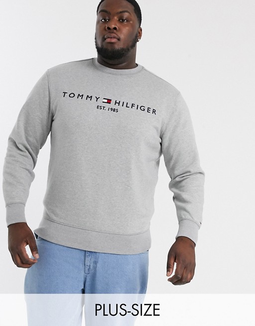 Tommy Hilfiger Big & Tall classic logo sweatshirt in grey