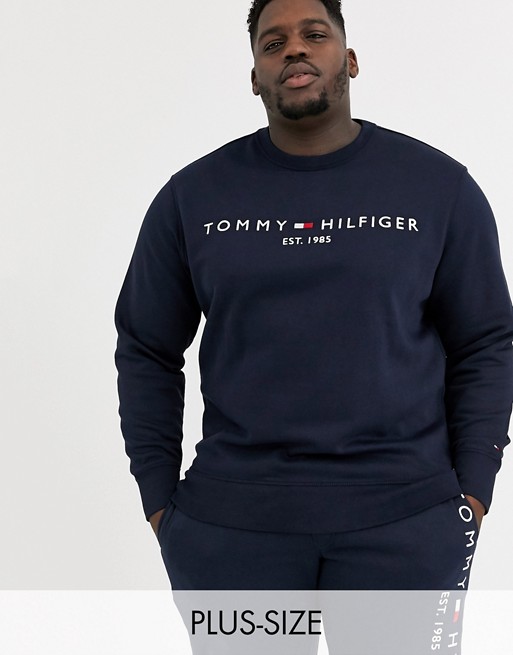 Tommy Hilfiger Big & Tall classic logo sweatshirt in navy
