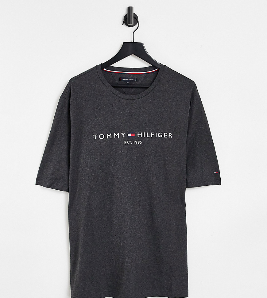 Tommy Hilfiger Big & Tall classic logo t-shirt in dark grey