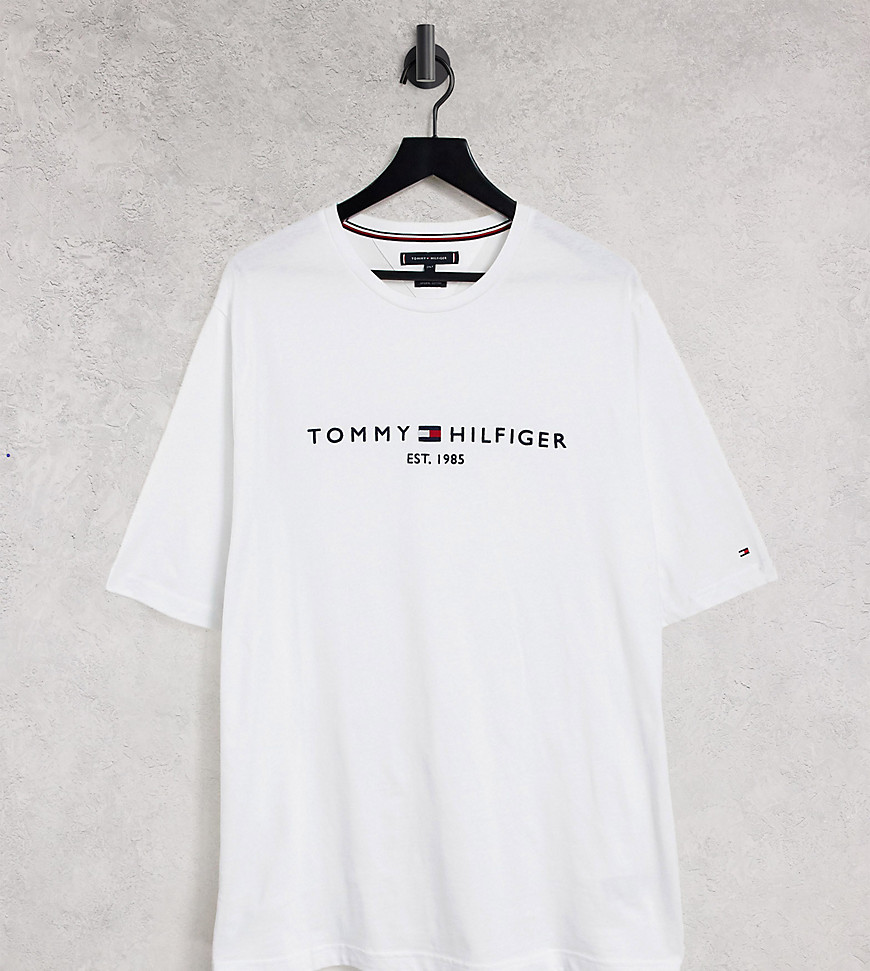 Tommy Hilfiger Big & Tall classic logo t-shirt in white