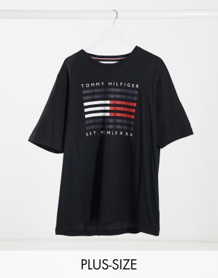 tommy jeans coloured lines logo tee white