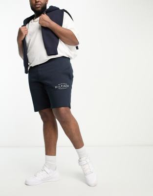 Tommy Hilfiger Big & Tall curve logo shorts in navy