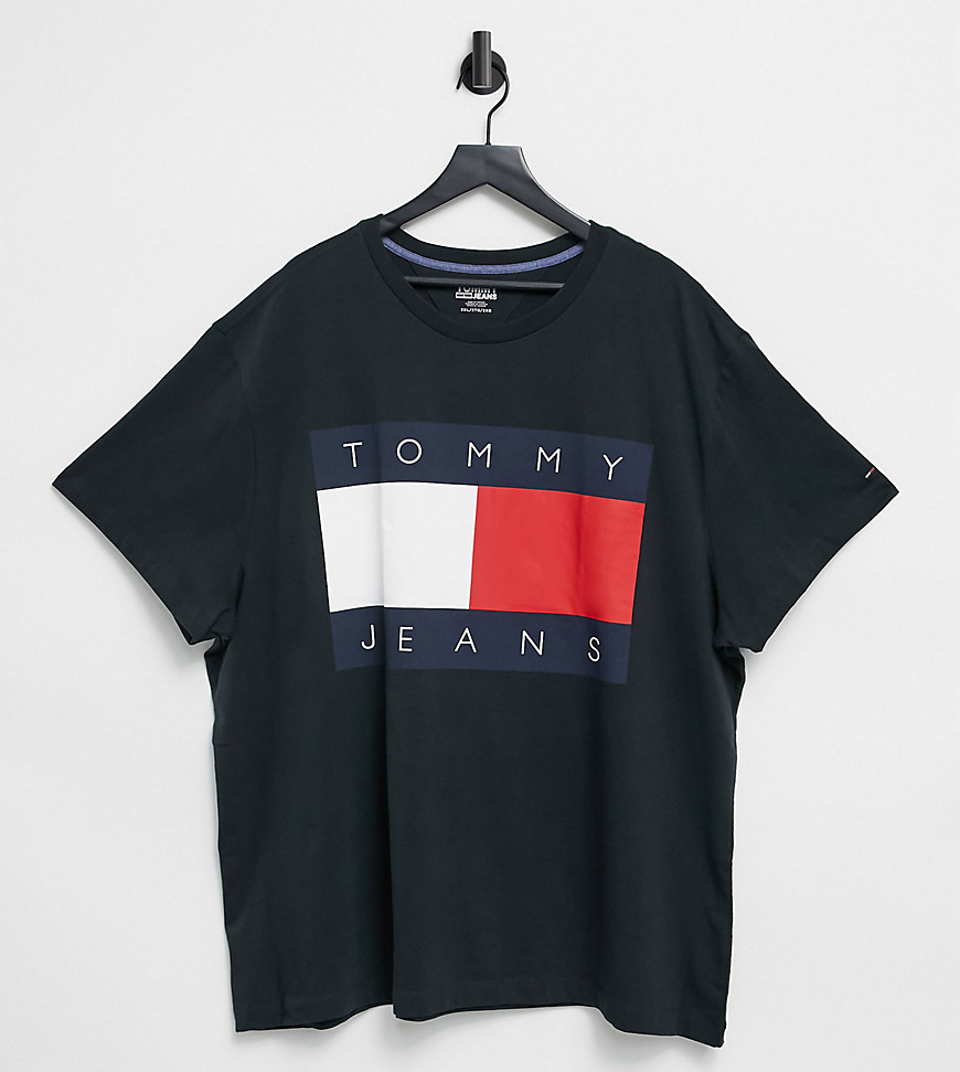 Tommy Hilfiger big & tall flag t-shirt in black