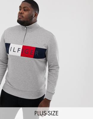 tommy hilfiger grey half zip