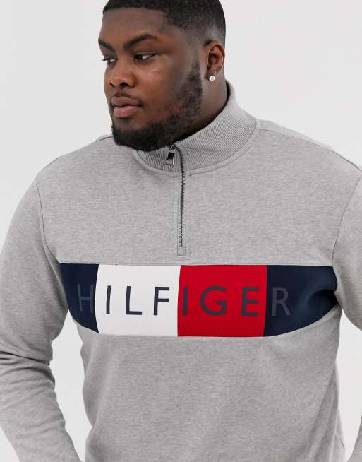 Tommy hilfiger half 2024 zip grey