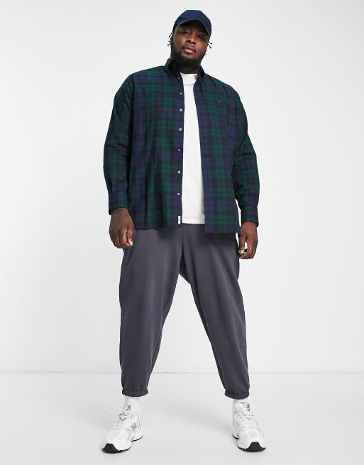 Tommy Hilfiger Big & Tall - Langærmet skjorte med grønne skotsktern, 4 af 4