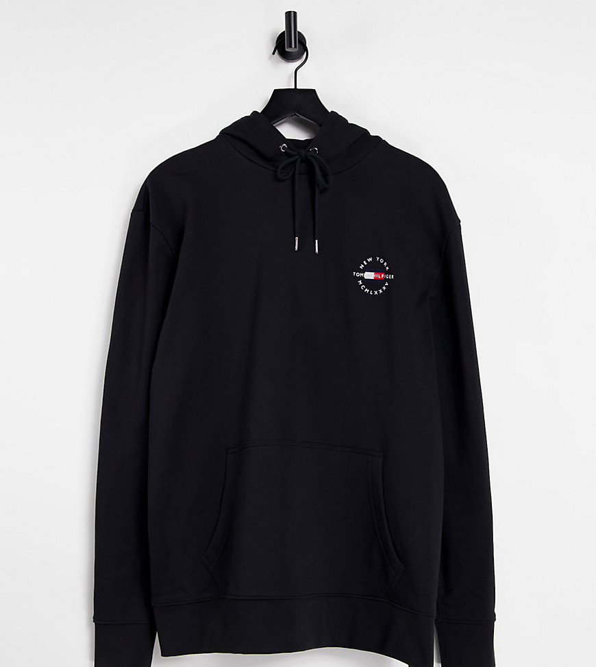 Tommy Hilfiger Big & Tall logo hoodie in black