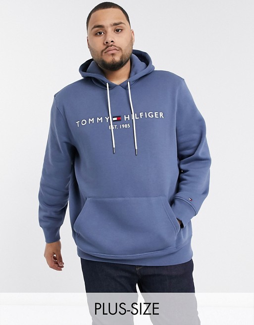 Tommy Hilfiger Big & Tall logo hoodie in blue