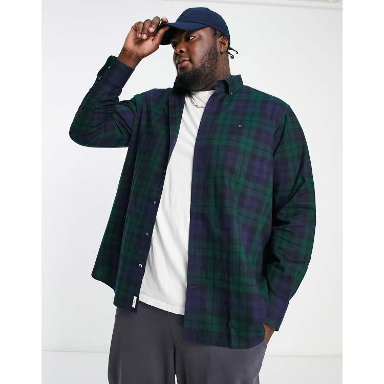 Tommy hilfiger shop green check shirt