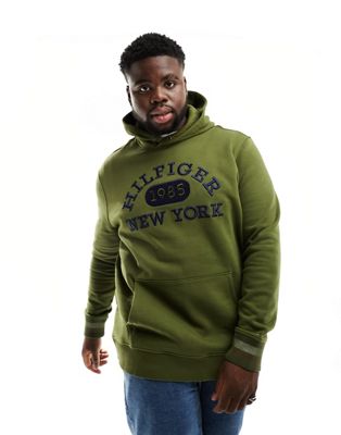 Tommy Hilfiger Big & Tall monotype collegiate hoodie in green