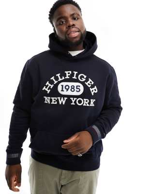Big & Tall monotype collegiate hoodie in navy