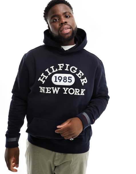Tommy Hilfiger Big & Tall monotype collegiate hoodie in navy - view 1
