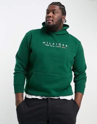 Tommy Hilfiger Big & Tall NY logo hoodie in green