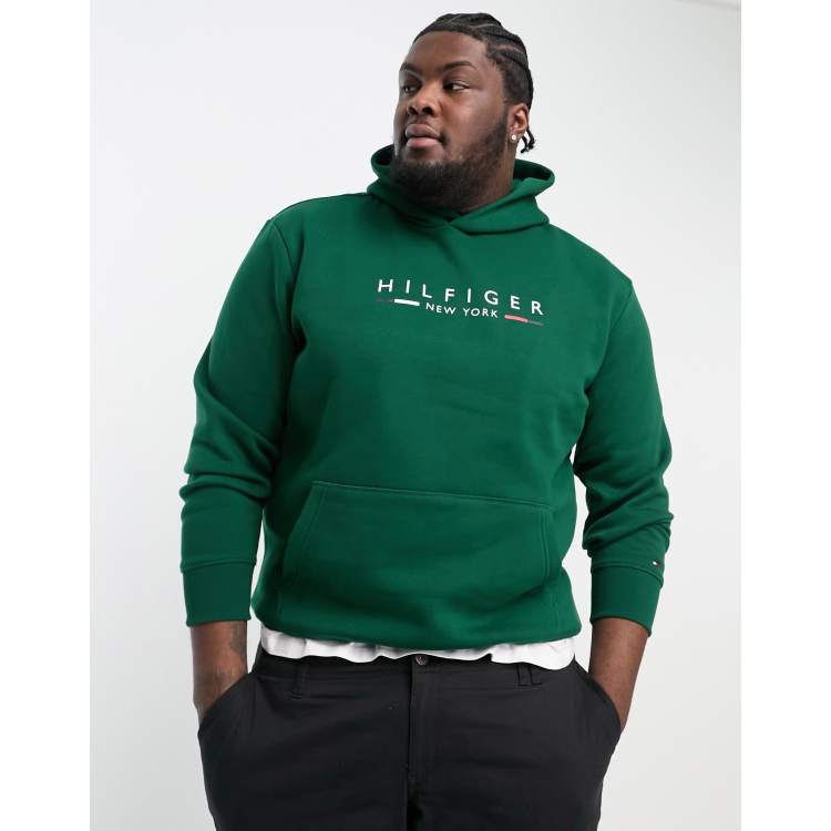 Tommy Hilfiger Big u0026 Tall NY logo hoodie in green | ASOS