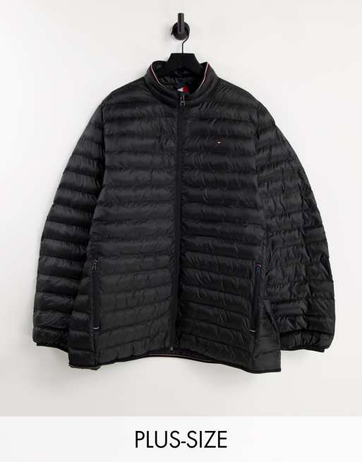 Tommy Hilfiger Big Tall packable round jacket in black BLACK