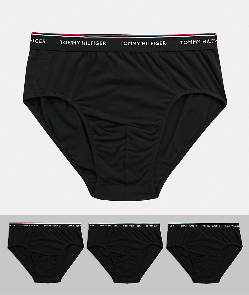 Tommy Hilfiger - Big & tall - Set van 3 onderbroeken met stretch in zwart