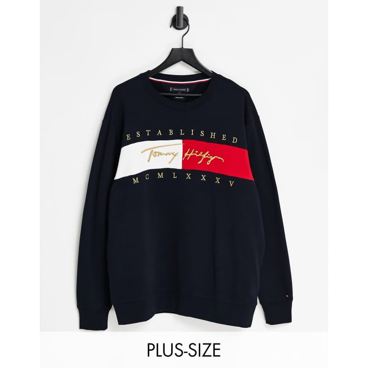 TOMMY HILFIGER - Women's sweatshirt with signature logo - Navy