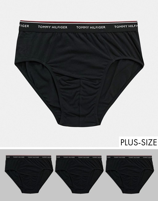 Tommy Hilfiger big & tall stretch 3 pack briefs in black