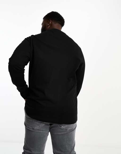 Tommy Hilfiger Big & Tall - T-shirt à manches longues et logo - Noir, 2 de 4