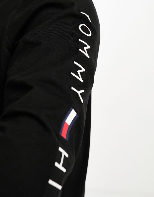 Tommy Hilfiger Big & Tall - T-shirt à manches longues et logo - Noir, 3 de 4