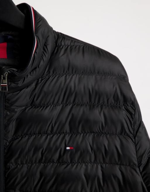 Tommy Hilfiger Big & Tall – Verstaubare Jacke in Schwarz mit rundem Schnitt - BLACK, 4 von 4