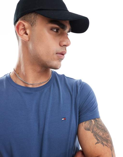 Tommy Hilfiger - Blå T-shirt i slim fit , 3 af 4