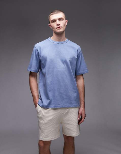 Tommy Hilfiger – Blå t-shirt med ton-i-ton-färgad logga - view 1